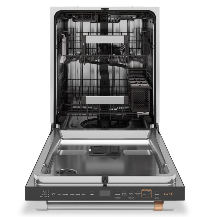 Café 24\" 39 dBA Smart Top-Control CustomFit Dishwasher with Third Rack - Stainless Steel - CDT888P2VS1