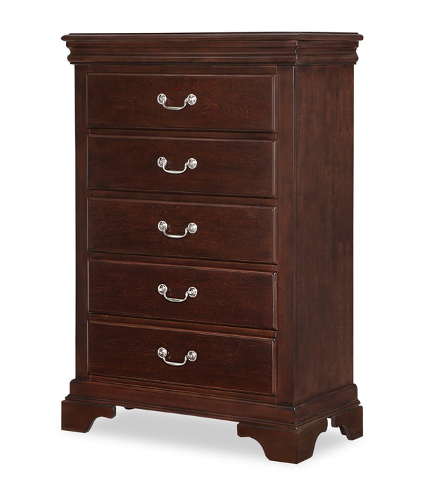 Marco Bedroom Chest of Drawers, 5-Drawer, 32\"W x 48\"H - Cherry Brown
