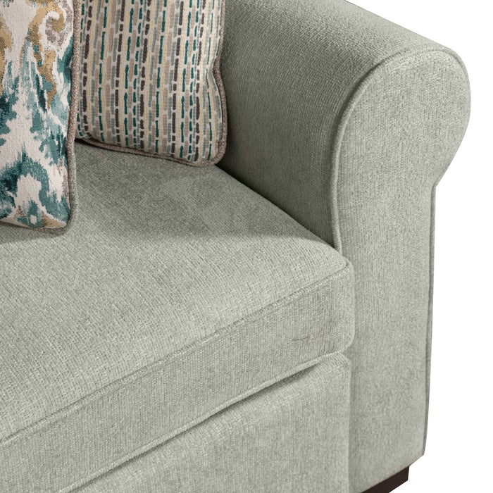 Scott Living Haven 4-Piece Left-Facing Chenille Fabric Sleeper Sectional with Storage Chaise - Seafoam Blue