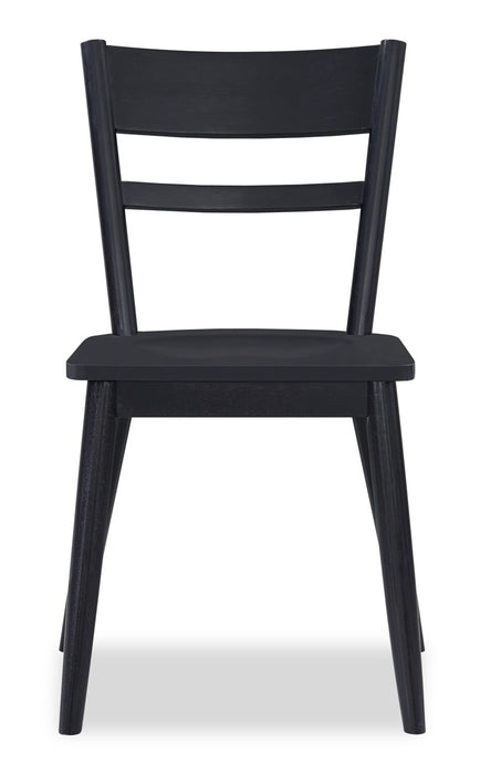 Remi Dining Chair with Curved Ladder-Back - Black