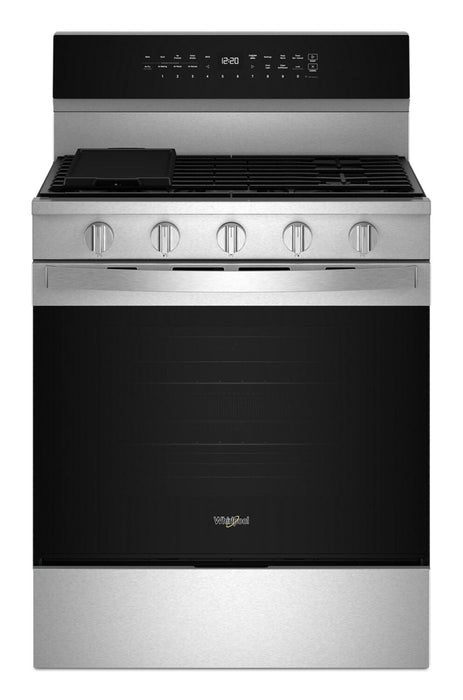 Whirlpool 5 Cu. Ft. Smart Gas Range with Air Fry and Self-Clean - Stainless Steel - WFGS7530RZ