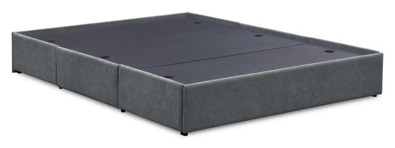 Amos Upholstered Storage Bed Base in Charcoal Fabric with 3 Built-in Drawers  - Full Size