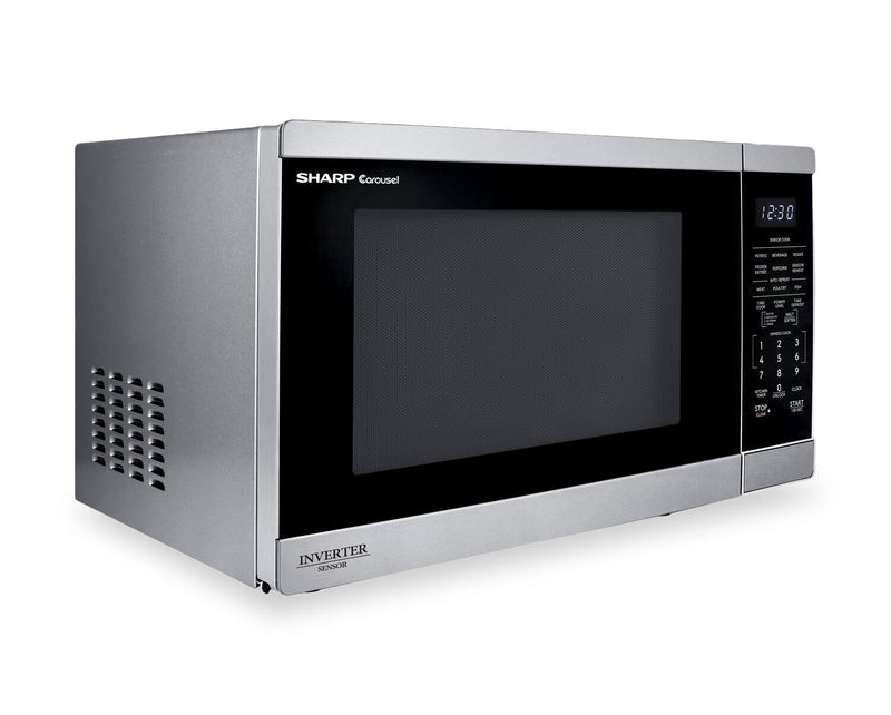 Sharp 1.4 Cu. Ft. Carousel® Countertop Microwave with Inverter Technology - Stainless Steel - SMC1464KSC