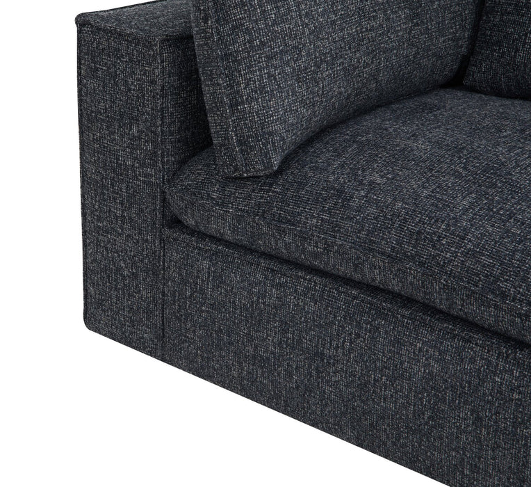 Fusion Modular 8-Piece Charcoal Grey Chenille Fabric Sectional with Removable Feather Down Back Cushions
