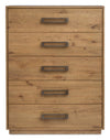Henri Bedroom Chest of Drawers, 5-Drawer, 38.2\"W x 50.3\"H, Wood - Brown