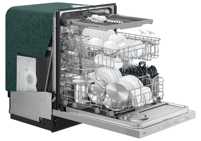 Samsung 24\" 48 dBA 5500 Series Top-Control Dishwasher with Third Rack - DW80DG5500SRAA