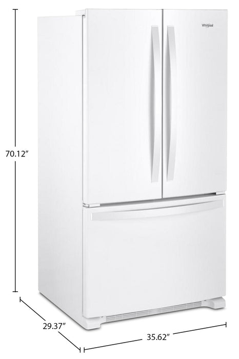 Whirlpool 36\" 20 Cu. Ft. Counter-Depth French-Door Refrigerator - White - WRFC2036RW