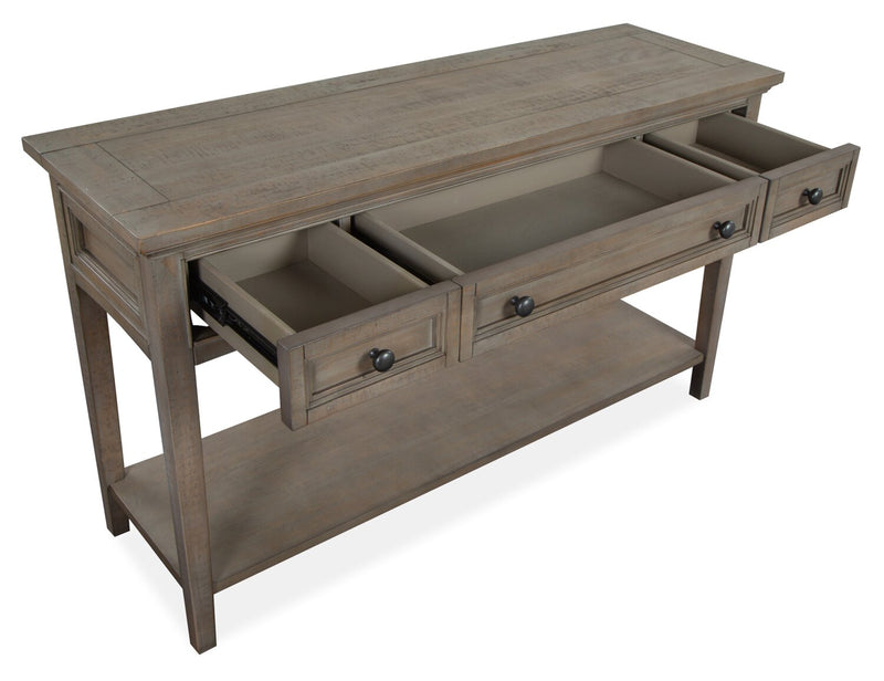 Hanson 50” Traditional Pine Sofa Table with Storage - Dovetail Grey