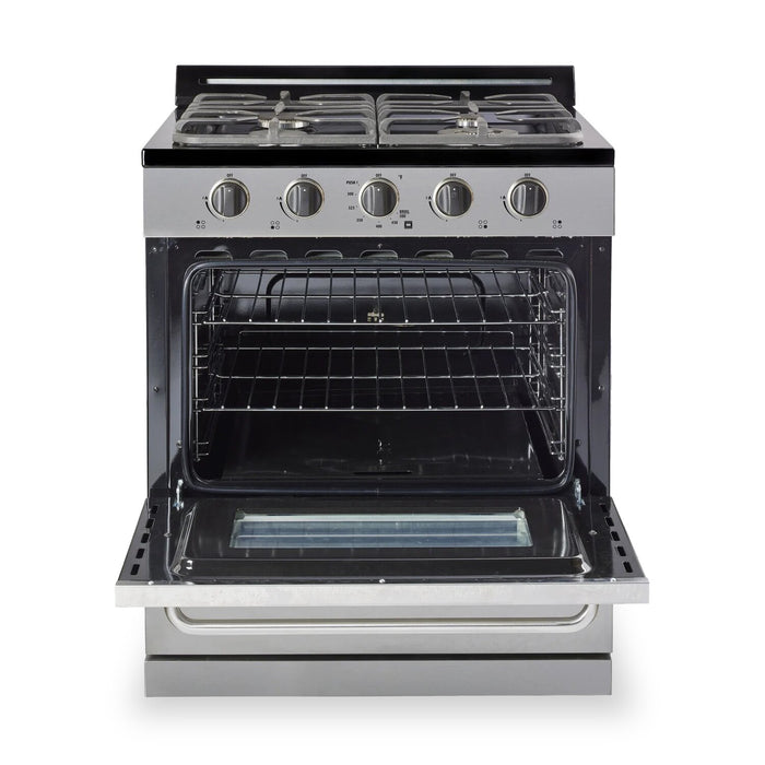 Classic Off-Grid by Unique 30\" 3.9 Cu. Ft. Propane Range with Battery Ignition - UGP-30G OF2 S/S