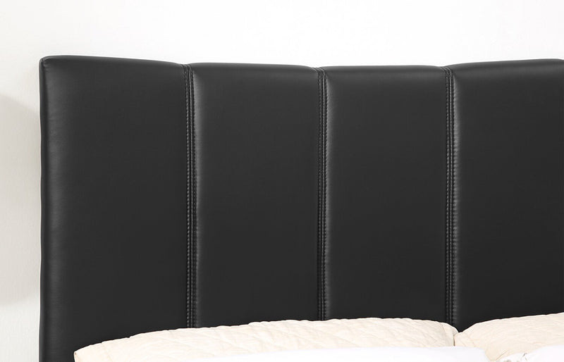 Paseo Platform Bed in Black Vegan-Leather Fabric - Full Size