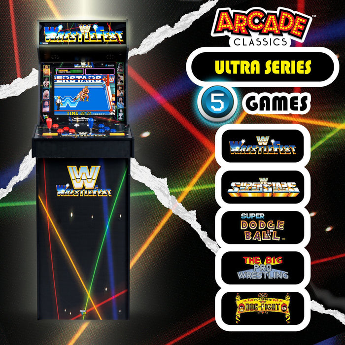 Basic Fun Arcade Classics WWE Ultra Series 5 Game Arcade Cabinet