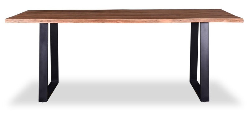 Oskar 5pc Dining Set with Table & 4 Avis Chairs, Acacia Wood & Metal, 79\"W - Natural & Black