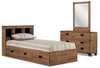 Driftwood Mates Bed 5pc Set with Storage Headboard, Dresser & Mirror, Brown - Full Size
