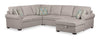 Scott Living Haven 4-Piece Right-Facing Chenille Fabric Sleeper Sectional with Storage Chaise - Grey