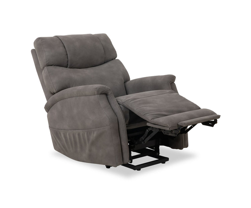 Claire 34\" Leather-Look Fabric Power Lift Reclining Chair - Charcoal Grey