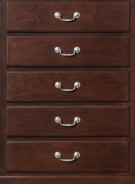 Marco Bedroom Chest of Drawers, 5-Drawer, 32\"W x 48\"H - Cherry Brown