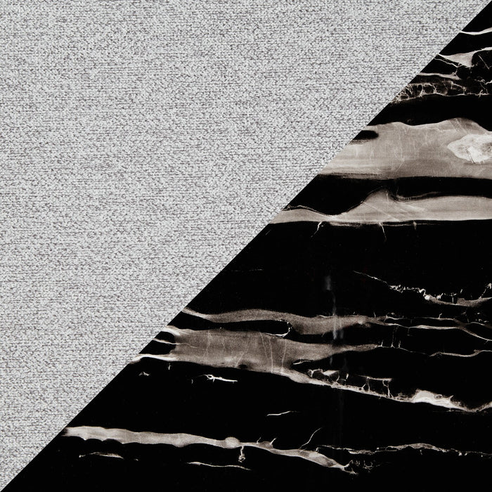 Burk 7pc Dining Set with Table & 6 Chairs, Resin Marble-Look Top, 72\"W - Black/White