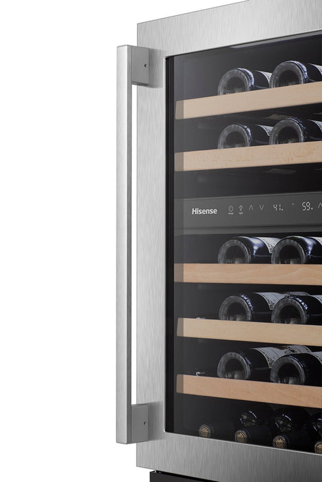 Hisense 4.9 Cu. Ft. 46-Bottle Dual-Zone Wine Cooler with Wi-Fi - Stainless Steel - HWD046N6SS