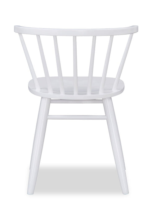 Remi Dining Chair with Curved Spindle-Back - White