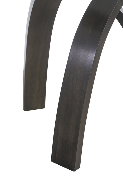 Jorja 34.75\" Modern Glass Top Coffee Table - Brown with Bentwoood Legs