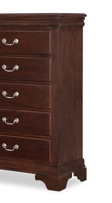 Marco Bedroom Chest of Drawers, 5-Drawer, 32\"W x 48\"H - Cherry Brown