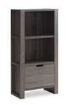 Oscar Owen 22.5\" 2-Shelf Bookcase with File Drawer - Grey