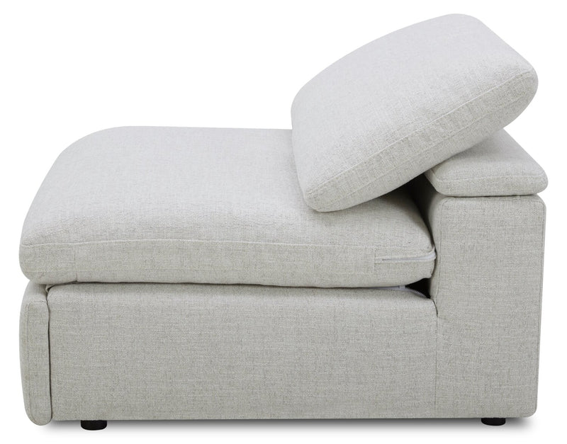 Sky Modular 44\" Fabric Armless Power Reclining Chair with Feather Down Cushions - Nathan Wheat