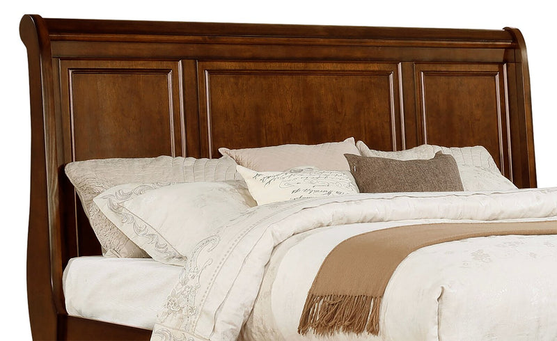 Chelsea 5pc Bedroom Set with Storage Bed, Dresser & Mirror, Cherry Brown - Queen Size