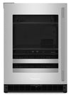 KitchenAid 24\" Beverage Centre with Wood-Front Racks – Black and Stainless Steel - KUBL524SSB