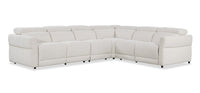 Cindy Crawford Home Aspen 4-Piece Power Reclining Sectional with Reclining Armless Chair - Alabaster