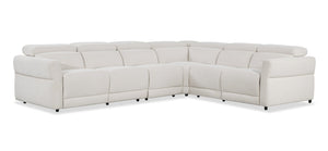 Cindy Crawford Home Aspen 4-Piece Power Reclining Sectional with Reclining Armless Chair and USB Port - Alabaster