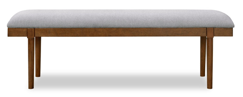 Ember Dining Bench with Polyester Fabric, 59\"W - Grey & Brown