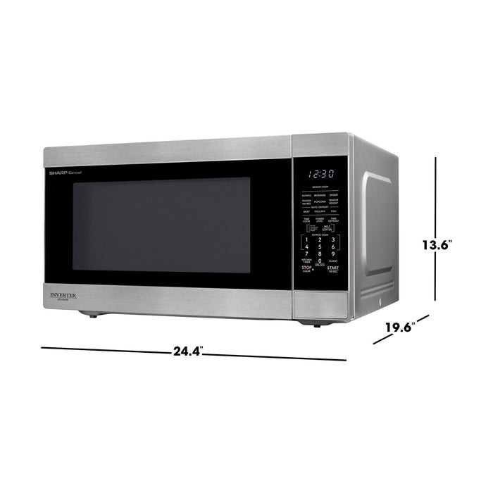 Sharp 2.2 Cu. Ft. Carousel® Countertop Microwave with Inverter Technology - Stainless Steel - SMC2264KSC