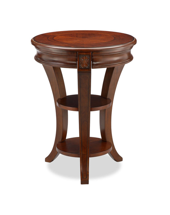 Kerwin 20\" Traditional Round End Table with Shelves - Cherry