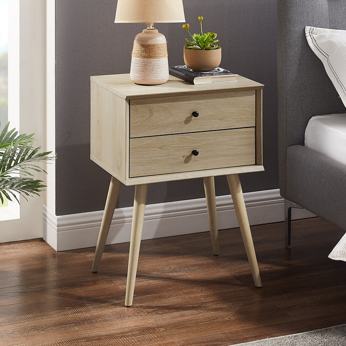 Mori Bedside 2-Drawer Nightstand, 18\"W x 25.75\"H - Natural