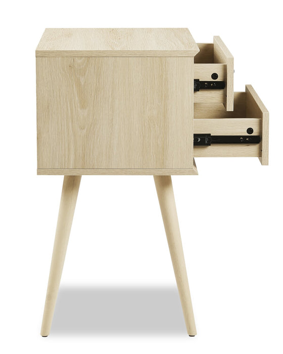 Mori Bedside 2-Drawer Nightstand, 18\"W x 25.75\"H - Natural