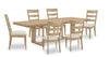 Aspen 7pc Dining Package with 80-104\" Extension Table & 6 Chairs, Fabric - Natural