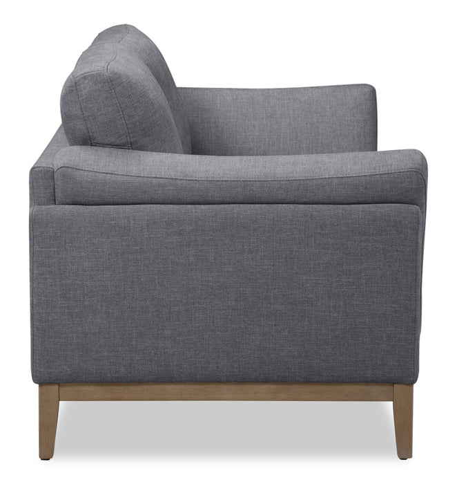 Valley 67.7\" Fabric Loveseat with Rubberwood Base and Legs - Pewter