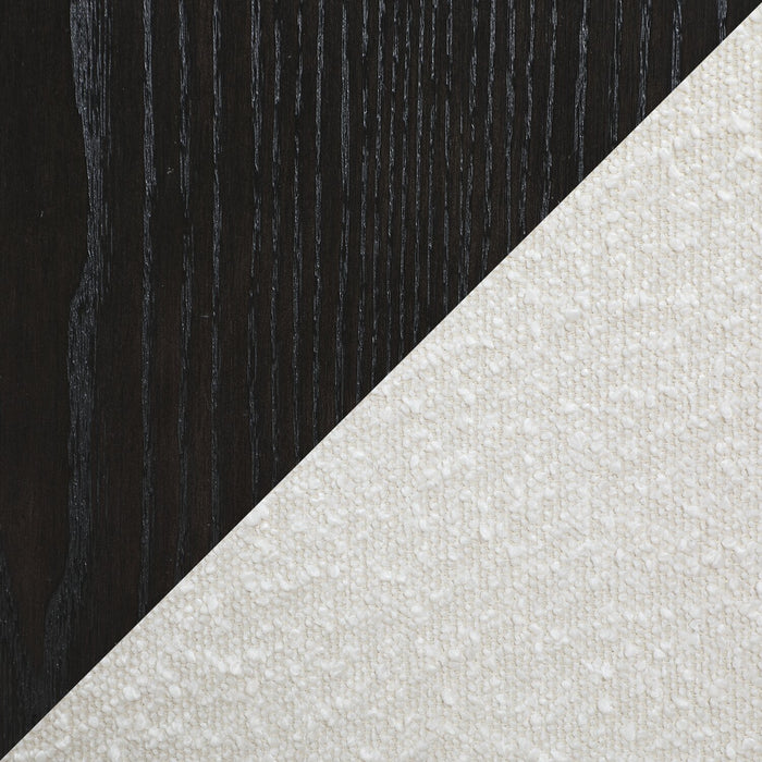 Alma 5pc Dining Set with Table & 4 Chairs, Trestle Base, 86\"W - Charcoal Black & White