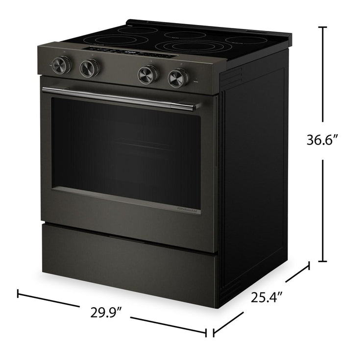 KitchenAid 30\" 5.3 Cu. Ft. Electric Range – Black Ore - YKSES530SBE