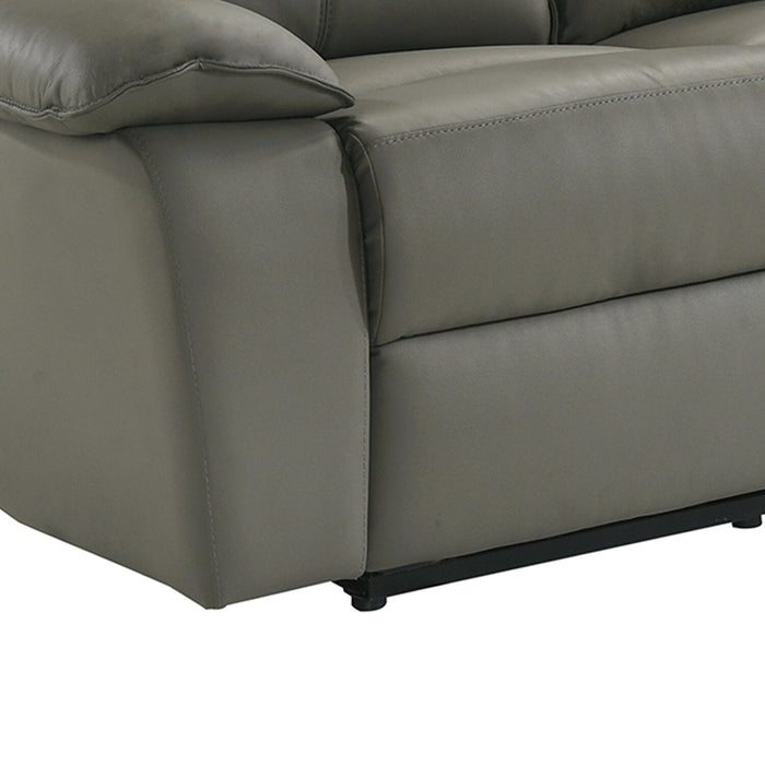 Matteo 88\" Genuine Leather Power Reclining Sofa - Aviarah Grey