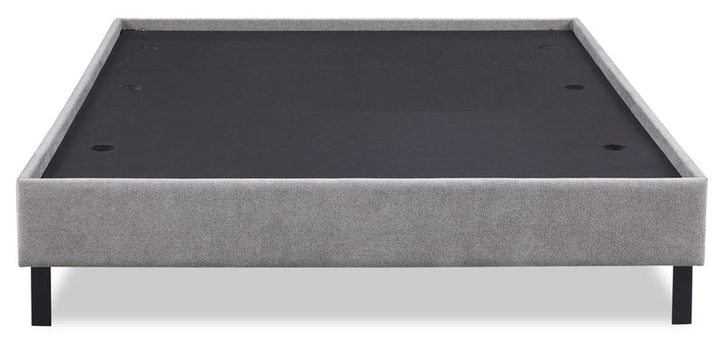 Amos Upholstered Platform Bed Base in Grey Fabric - Full Size