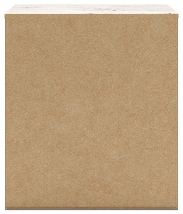 Derekson Bedside 2-Drawer Nightstand with USB Ports, 21.7\"W x 24.3\"H - Rustic White