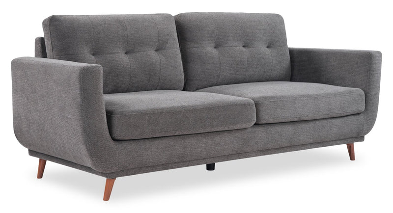 Cosmo 80\" Fabric Sofa with Tufted Back Cushions - Charcoal