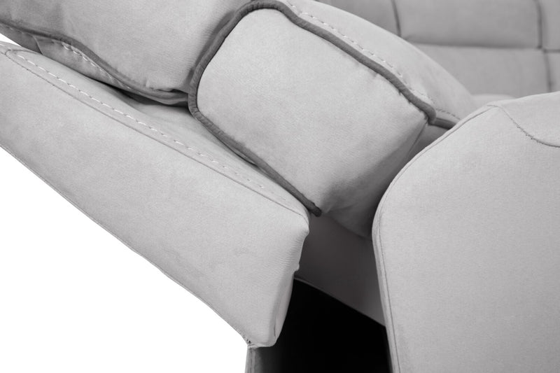 Cindy Crawford Home Newport 6-Piece Faux Suede Power Reclining Sectional with Armless Reclining Chair - Grey