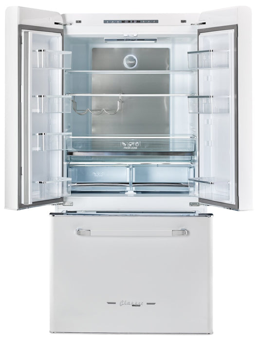 Classic Retro by Unique 36\" 21.4 Cu. Ft. Counter-Depth Refrigerator - Marshmallow White - UGP-595L W AC