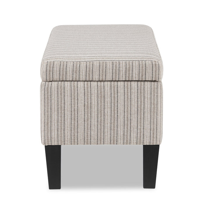 Calgary 32\" Storage Fabric Ottoman - Grey Striped