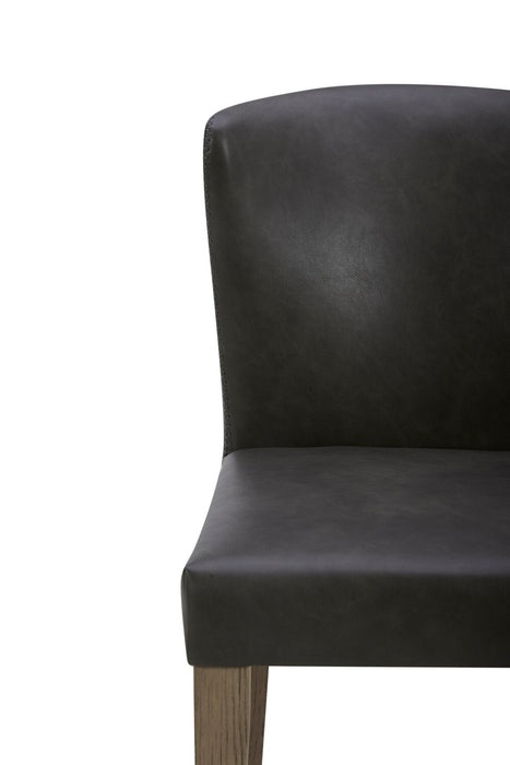 Arlo Dining Chair with Vegan Leather Fabric - Charcoal