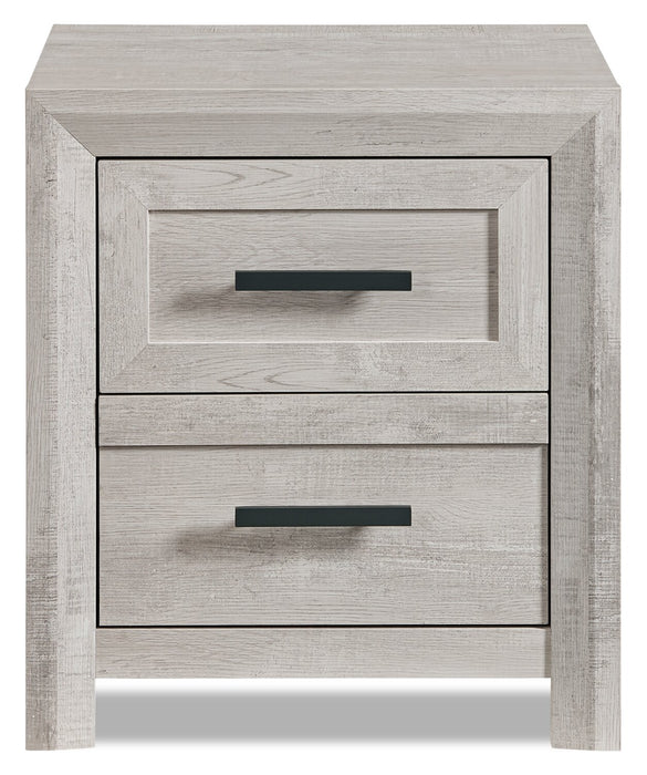 Lark Bedside 2-Drawer Nightstand, 24\"W x 26\"H - Rustic White