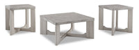 Cecily 35.5” Modern 3-Pack Coffee + 2 End Tables - White
